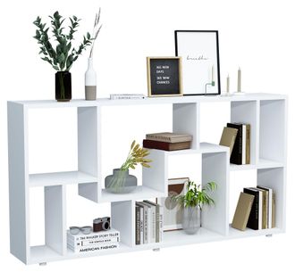 ebuy24 Ebuy24 - Vcm Estante De Madera Estante De Medios Estante Almac&eacute;n Divisor Decoraci&oacute;n Estante Lanisa L (blanco)