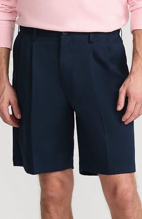 Lands End Comfort Waist Pleated 9 No Iron Chino Shorts in Radiant Navy at Nordstrom, Size 44 X 9