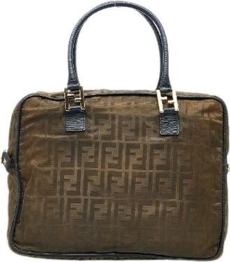 Fendi Pre-owned Handbags, female, Green, Size: ONE SIZE Pre-owned Nylon Handbag