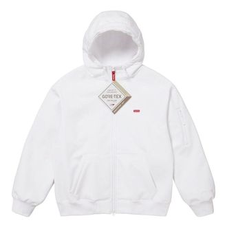 SUPREME x WINDSTOPPER Zip Up Hooded Sweatshirt White SUP-FW23-237