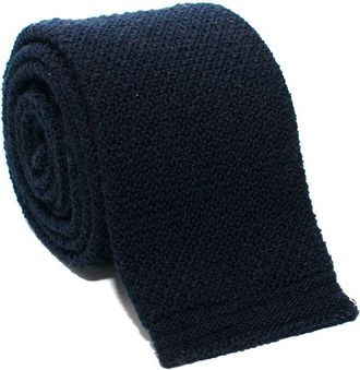 Kilgour Navy Wool Square Cut Tie