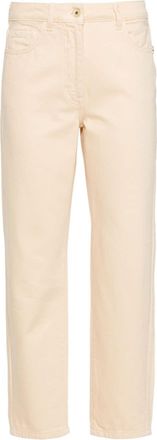 Patrizia Pepe high-rise logo-patch cropped jeans - women - Cotton - 29 - Yellow
