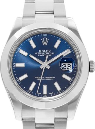 Rolex Pre-owned Rolex Datejust Ii Automatic Chronometer Blue Dial Mens Watch 116300 BLSO