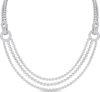 Cartier Collana Agrafe in oro bianco 18 carati con diamanti - Argento