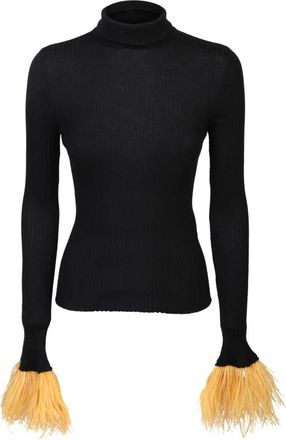 La DoubleJ Zwarte Kasjmier-Zijde Trui Aw 23 - Dames - Cashmere truien - Zwart - M - Kasjmier - Truien & Vesten
