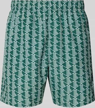 Lacoste Badehose mit Logo-Muster in Gruen, Gr&ouml;&szlig;e XL