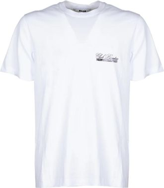 Msgm Club Paradiso T-shirt - Heren - T-shirts - Wit - M - Katoen - Tops