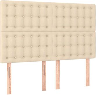 vidaXL Cabeceros 4 Unidades Tela Color Crema 72x5x78/88 Cm Vidaxl