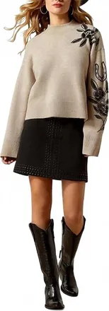 Ariat All In Embellished Sweater In Oatmeal Heather