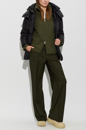 Moncler Wool Trousers, Womens, Green