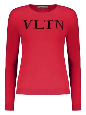Valentino Garavani VLTN top - women - Polyamide/Viscose - 42 - Red