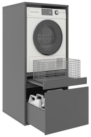 Xora Waschmaschinenschrank, Anthrazit, Holzwerkstoff, 67.5x151.8x67.5 cm, Waschk&uuml;che, Waschmaschinenschrank