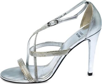 Stuart Weitzman Sandali con cristalli Pre-owned 105mm - Argento