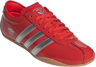 adidas Tokyo Low Top Suede Sneaker in Red/Silver Metallic/Gum at Nordstrom, Size 10.5