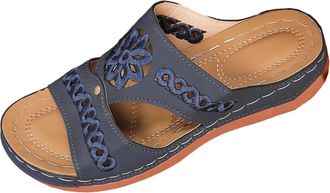 Generic Summer Slippers Women Breathable Slip On Slippers Open Toe Classic Stylish Comfortable Lightweight Wide Fit Wedge Sandals Beach Daily