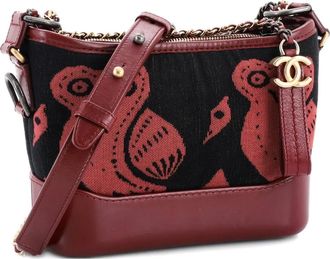 Chanel Gabrielle Printed Knit Fabric and Leather Small hobo bag - Rosso