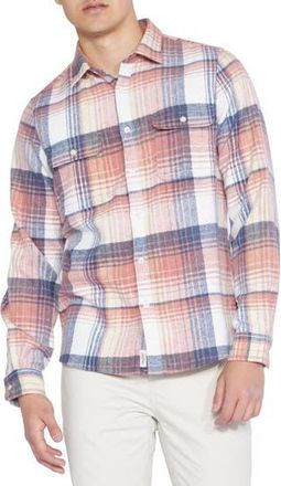 Civil Society Plaid Flannel Button-Up Shirt in Salmon at Nordstrom Rack, Size X-Large