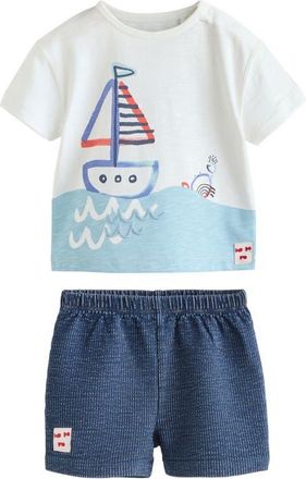 Next Nautical T-Shirt & Shorts Set in Blue at Nordstrom, Size 9-12M