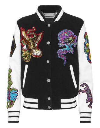 Philipp Plein Leren Bomber Tattoo