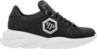 Philipp Plein Nappa Leather Runner Crystal Fatale - Dames - Sneakers - Zwart - 40 EU - Leer - Schoenen