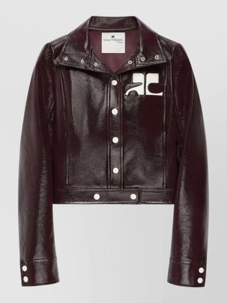 Courr&egrave;ges vinyl coat long sleeves pointed collar