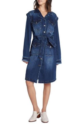 Wash Lab Denim Road Trip Long Sleeve Denim Dress in Soft Blue at Nordstrom, Size X-Small