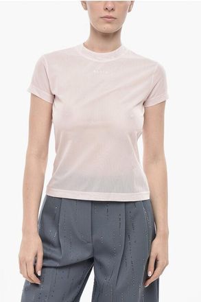 Alaia Mesh Short-Sleeve Top size 40