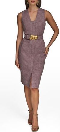 DKNY Sleeveless Belted Sheath Dress in Prune at Nordstrom Rack, Size 4