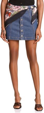 Avec Les Filles Side Panel Denim Skirt in Viceroy Wash at Nordstrom, Size 10