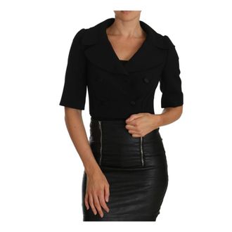 Dolce & Gabbana Dames, Jassen, Zwart, Maat: 3XS Zijde