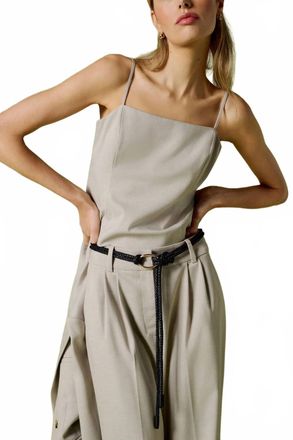 Favorite Daughter The Im Back Square-Neck Top In Khaki