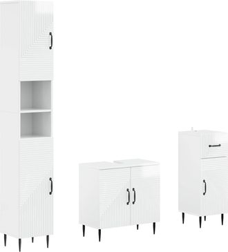 vidaXL Juego De Armarios De Ba&ntilde;o De 3 Piezas Haarlem Vidaxl
