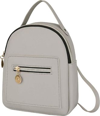 Generic Stylish Women Messenger Backpack Purse Compact Mobile Phone Lightweight Shoulder Bag For Daily (Grey, One Size)