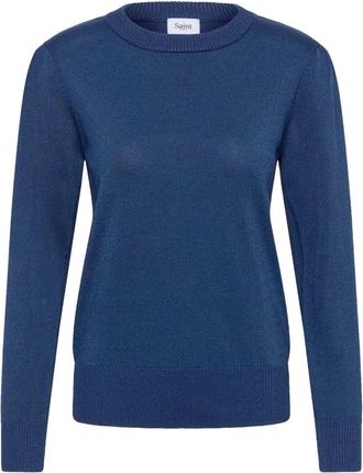 Saint Tropez KilaSZ LS Shimmer Pullover - - Knitwear - Donna - Blu - L