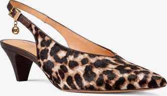 Michael Kors Tonya Leopard Print Calf Hair Slingback Pump