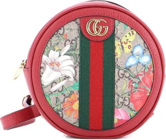 Gucci Ophidia Round Flora GG Coated Canvas Mini backpack - Marrone