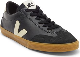 Veja Volley Leather Sneaker in Black Pierre at Nordstrom, Size 47