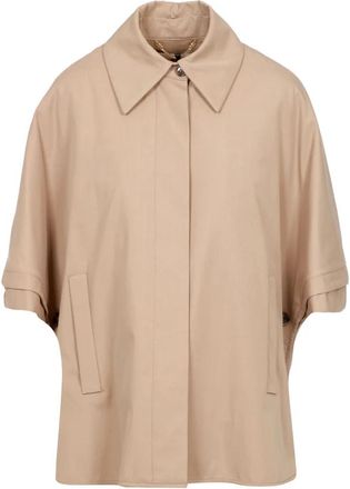 Max Mara Parole Mantella - Dames - Ponchos - Beige - M/L - Katoen - Jassen