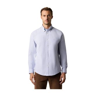 Brooks Brothers Regular Fit Non-Iron gestreept stretch Oxford overhemd met button-down kraag - Heren - Zakelijke Overhemden - Blauw - S - Katoen - Overhemden