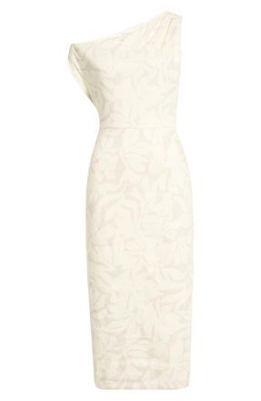Nordstrom Floral Off the Shoulder Linen Blend Midi Dress in Ivory- Beige Fira Bloom at Nordstrom, Size Xx-Large