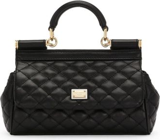 Dolce & Gabbana small Sicily tote bag - women - Lambskin/Lambskin/Cotton - One Size - Black