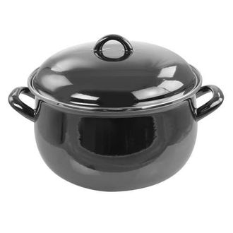 Gibson 6.5 Quart Steel Casserole with Lid in Black at Nordstrom