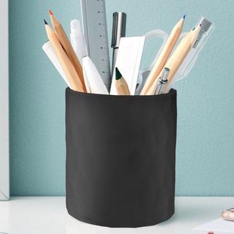 No Brand Portal&aacute;pices De Escritorio - Portal&aacute;pices De Silicona Impermeable - Negro - Soporte Para Brochas De Maquillaje - Organiza Tu Escritorio - Ideal Para L