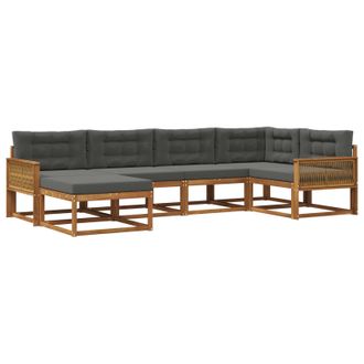 vidaXL Conjunto De Sof&aacute;s De Exterior 6 Pcs Natural Y Antracita Vidaxl