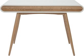 Miliboo Escritorio Con Almacenaje 2 Cajones Escandinavo Madera Clara Y Blanco L120 Cm Bjorg