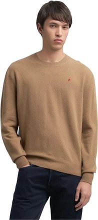 Replay Broeken - Heren - Ronde hals truien - Beige - L - Wol - Truien & Vesten