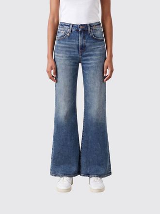 R13 Joan Mid-Rise Flared Leg Cotton Denim Jeans