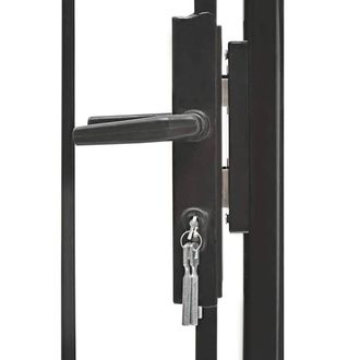 Berkfield Home Elegant Garden Gate Steel 1x1.75 m Black