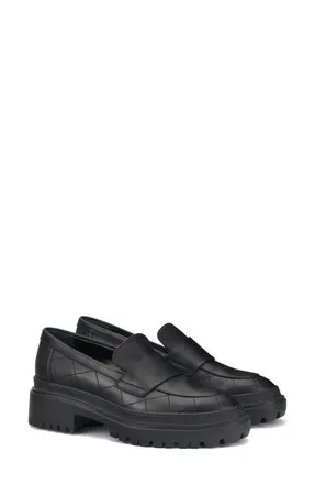 AGL Mary Soft Platform Loafer in Nero at Nordstrom, Size 36.5