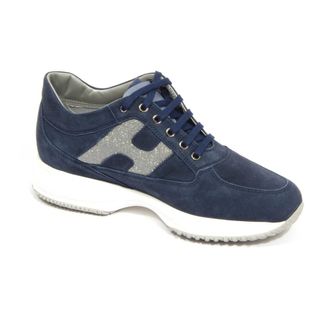 Hogan Sneakers, female, Blue, Size: 8 1/2 US Interactive Suede Shoes